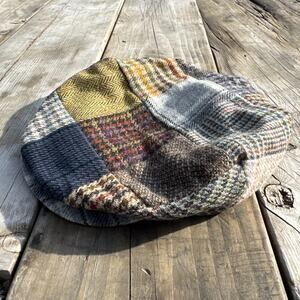 VTG HandCrafted Hanna Hat Donegal Town Ireland Wool Newsboy Cap Small Patchwork